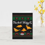 Dinos Chicken Nuggets Ugly Christmas Sweater Funny Kaart (Gele Bloem)