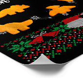 Dinos Chicken Nuggets Ugly Christmas Sweater Funny Poster (Hoek)