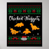 Dinos Chicken Nuggets Ugly Christmas Sweater Funny Poster (Voorkant)