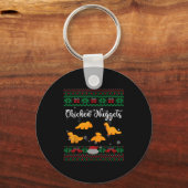 Dinos Chicken Nuggets Ugly Christmas Sweater Funny Sleutelhanger (Voorkant)