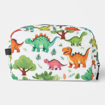 Dino's en bomen patroon wit