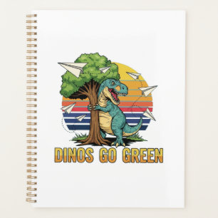 Dinos gaan groen – Retro Eco Dinosaur Design Planner