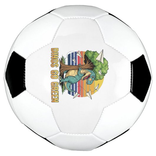 Dinos Go Green – Retro Eco Dinosaur Design Voetbal (Gedraaid)