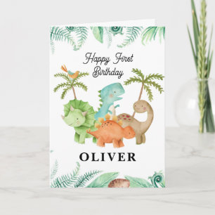 Dino's Happy 1e Verjaardag Wenskaart Kaart