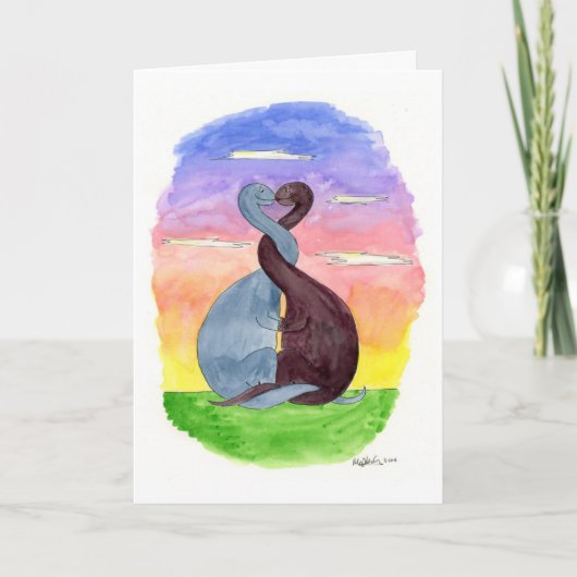 Dino's in de liefde: Valentijnsdag Kaart (Voorkant)