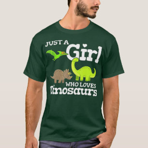 Dinos is gewoon een meisje dat van Dinosaurs Brach T-shirt