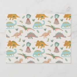 Dino's Kids Hand Getekend Boho Dinosaur Patroon Briefkaart