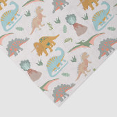 Dino's Kids Hand Getekend Boho Dinosaurus Patroon Tissuepapier (Detail)