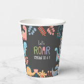 Dinos, laten we de verjaardag van de roerige kinde papieren bekers (Achterkant)
