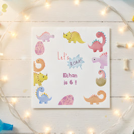 Dinos, laten we de verjaardag van de roerige kinde servet