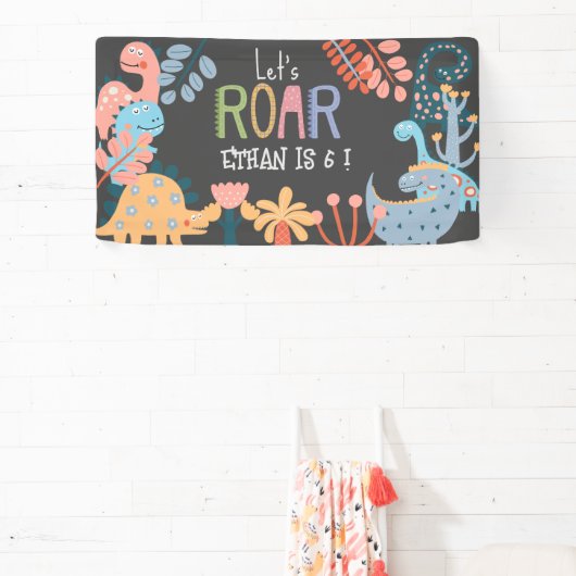 Dinos, laten we de verjaardag van de roerige kinde spandoek (Insitu)