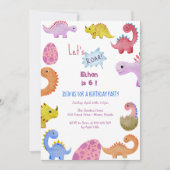 Dinos, laten we een uitnodiging voor de verjaardag (Voorkant)