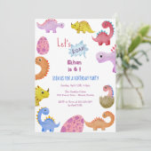 Dinos, laten we een uitnodiging voor de verjaardag (Staand voorkant)