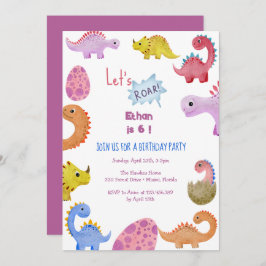 Dinos, laten we een uitnodiging voor de verjaardag