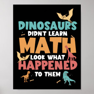Dino's Leersten Geen Wiskunde Leuke Wiskunde Wisku Poster