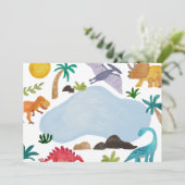 Dino's met lege verf - zondagsfeest kaart (Staand voorkant)