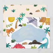 Dino's met lege verf - zondagsfeest kaart (Voorkant / Achterkant)