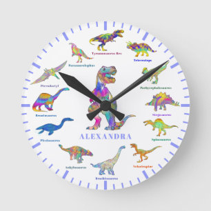 Dino's met namen Gepersonaliseerd Ronde Klok