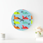 Dinos op blauw grote klok (Huis)