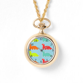 Dinos op blauw horloge