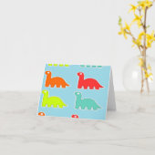 Dinos op blauw kaart (Gele Bloem)