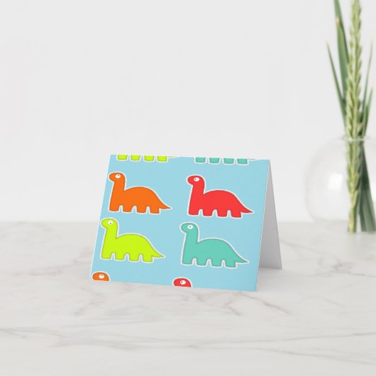 Dinos op blauw kaart (Voorkant)