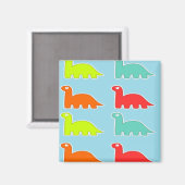 Dinos op blauw magneet (Voorkant / Achterkant)