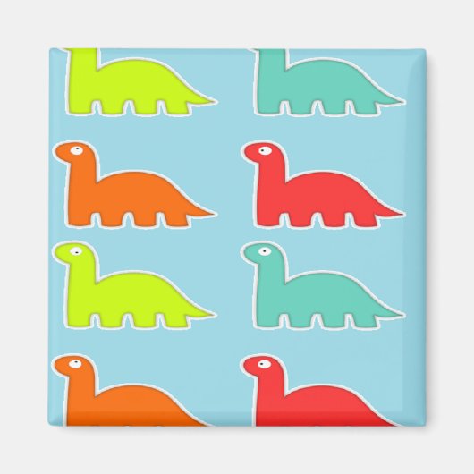 Dinos op blauw magneet (Voorkant)