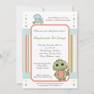 Dinos Play Dinosaurs T Rex Baby shower Invitation Kaart