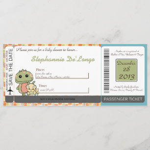 Dinos Play Dinosaurs T Rex Baby shower Invitation Kaart