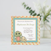 Dinos Play Dinosaurs T Rex Baby shower Uitnodiging (Staand voorkant)