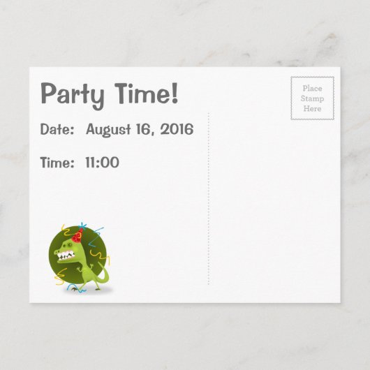 Dino's Rock - Dinosaur Birthday Party Uitnodiging Briefkaart (Achterkant)