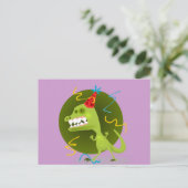 Dino's Rock - Dinosaur Birthday Party Uitnodiging Briefkaart (Staand voorkant)