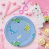 Dinos Space Dinosaur kinder Pattern Gift Cute Summ Papieren Bordje (Feest)