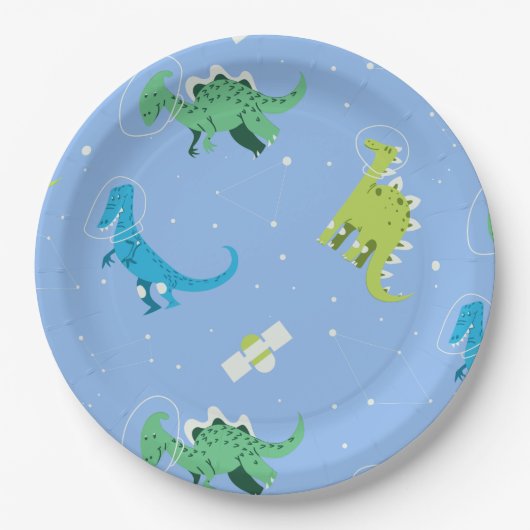 Dinos Space Dinosaur kinder Pattern Gift Cute Summ Papieren Bordje (Voorkant)