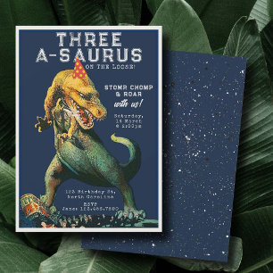 Dino's Tyrannosaurus Rex Vintage Verjaardagsfeestj Kaart