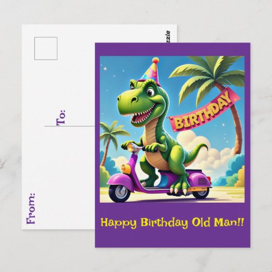 " DINO'S VERJAARDAGSAVONTUUR " BRIEFKAART (Voorkant / Achterkant)