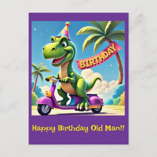 " DINO'S VERJAARDAGSAVONTUUR " BRIEFKAART (Voorkant)