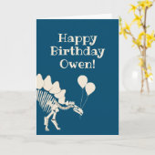 Dinosauer Botten met luchtballonnen Kaart (Gele Bloem)