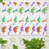 Dinosauer-patroonhanddoek Theedoek (Gevouwen)