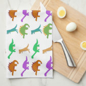 Dinosauer-patroonhanddoek Theedoek (Quarter Fold)
