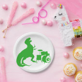 Dinosauer speeltrommels - Kies achtergrondkleur Papieren Bordje (Feest)