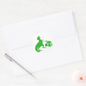 Dinosauer speeltrommels - Kies achtergrondkleur Ronde Sticker (Envelop)