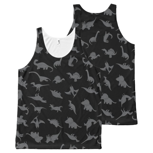 Dinosauerpatroon All-Over-Print Tank Top (Voorkant en achterkant)
