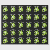 Dinosault Grappige Dinosaurus Pun Donker BG Cadeaupapier (Vlak)