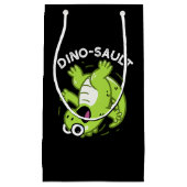 Dinosault Grappige Dinosaurus Pun Donker BG Klein Cadeauzakje (Voorkant)