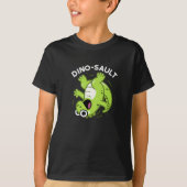 Dinosault Grappige Dinosaurus Pun Donker BG T-shirt (Voorkant)