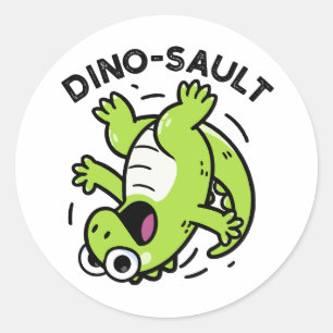 Dinosault Grappige Dinosaurus Pun Ronde Sticker
