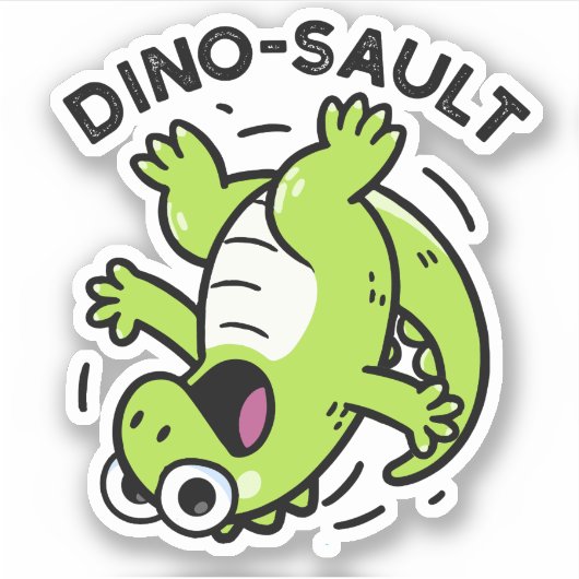 Dinosault Grappige Dinosaurus Pun Sticker (Voorkant)