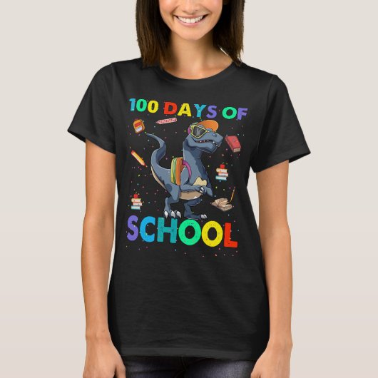 Dinosaur 100e schooldag t-shirt (Voorkant)
